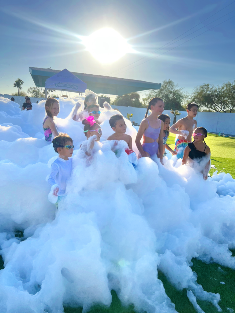 people enjoying a foam party from Great Lakes Foam outdoor entertainment