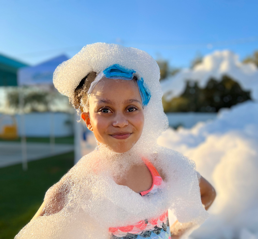 people enjoying a foam party from Great Lakes Foam outdoor entertainment
