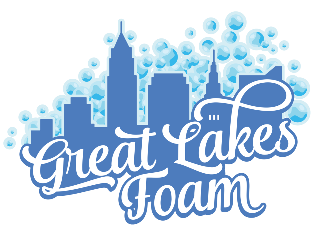 logo for a foam party company named Great Lakes Foam outdoor entertainment